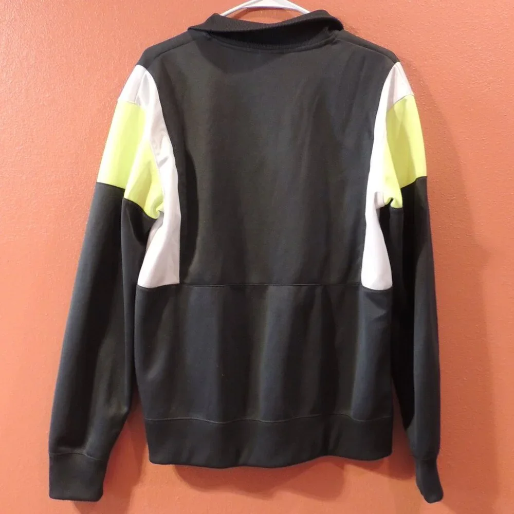 Nike Jacket Men Large Gray Yellow White Full Zip Pockets Athletic Fitness Jacket